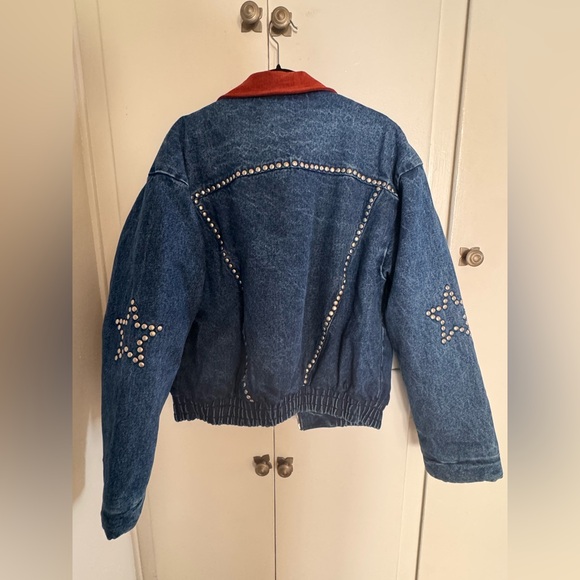 Wish Me Luck Studded Denim Bomber - Picture 3 of 7